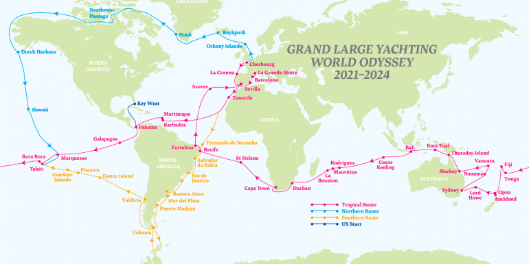 Grand Large Yachting World Odyssey 500 - mapa